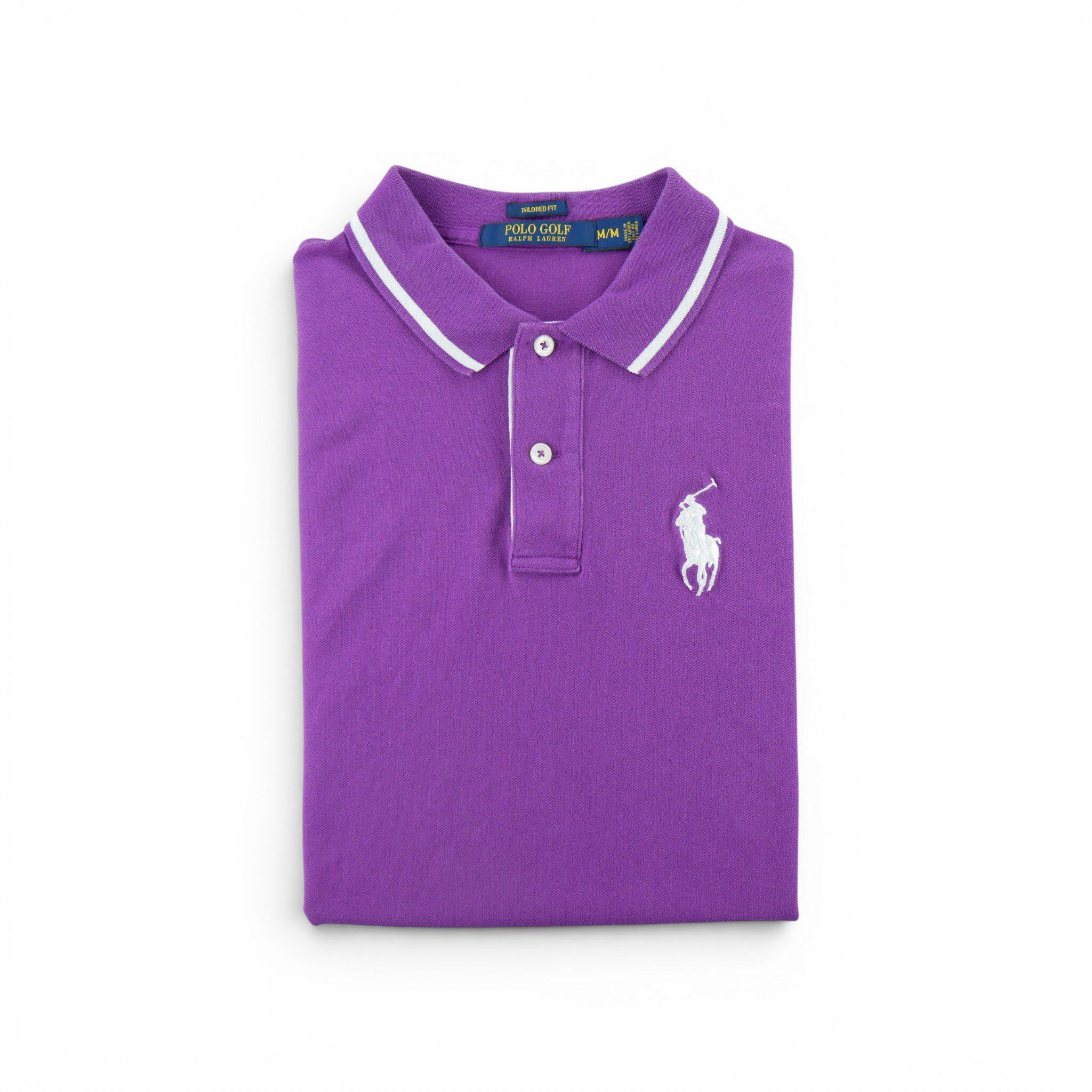 Second life - Polo Ralph Lauren męskie krótkie rękawy fioletowe - Stan dobry