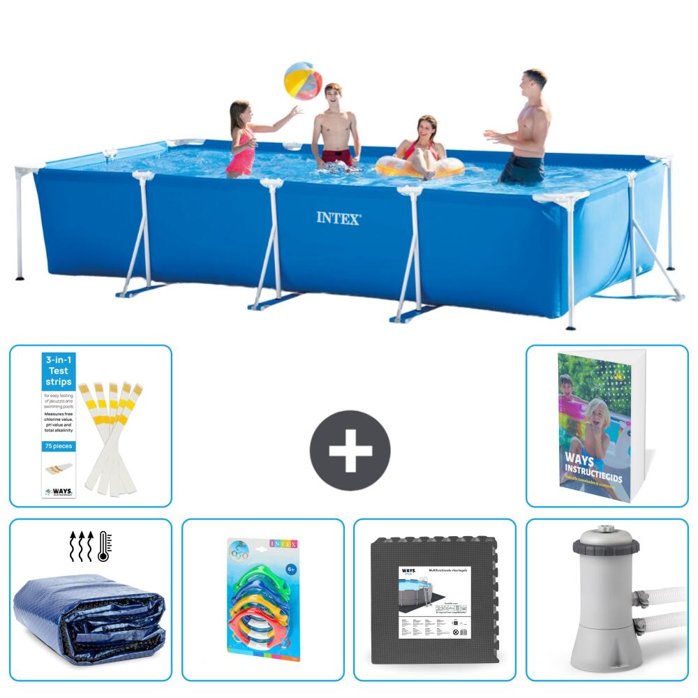INTEX Basen ze stelażem Prostokątny - 450x220x84 cm - 7-częściowy S3