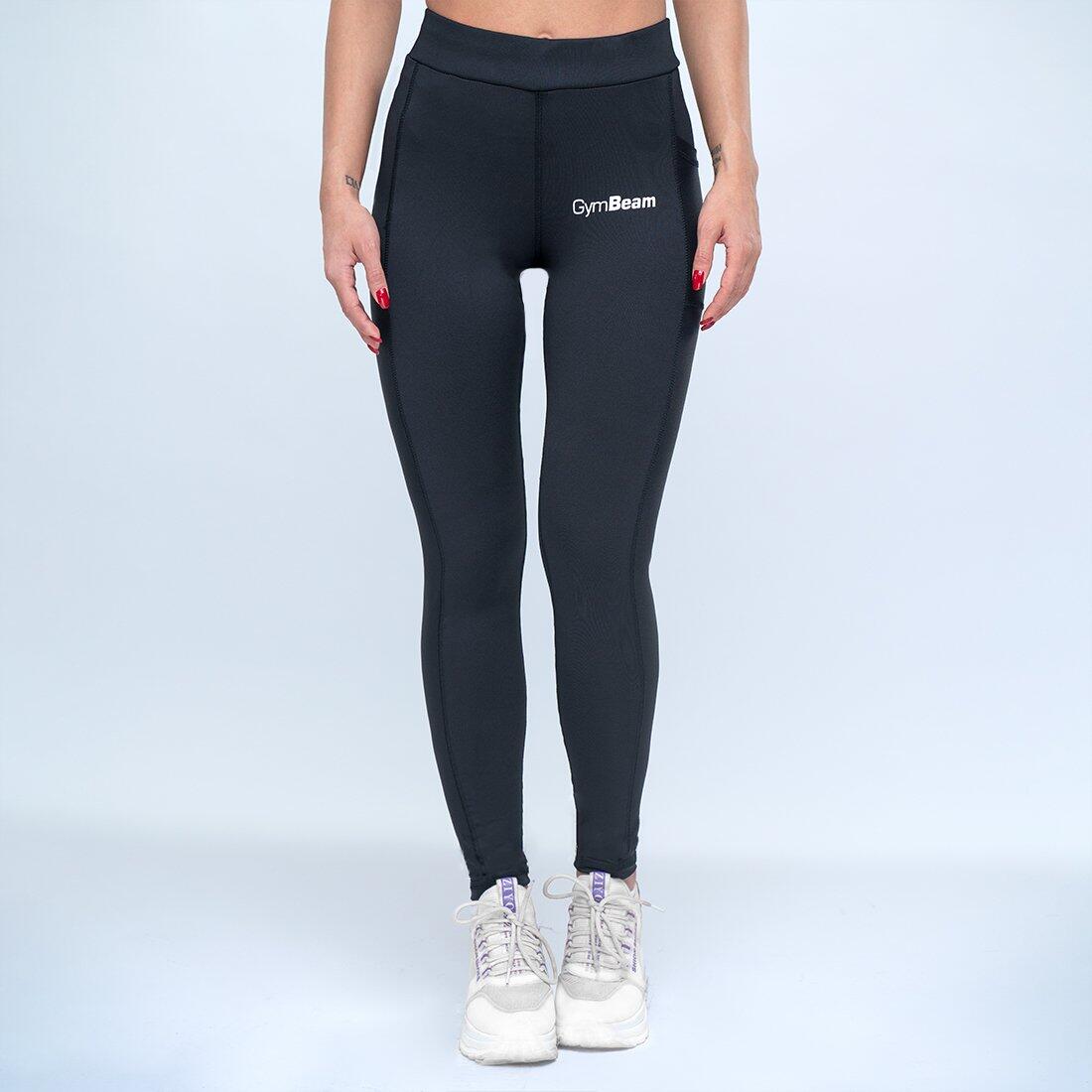 Legginsy damskie fitness elastyczne czarne Mesh
