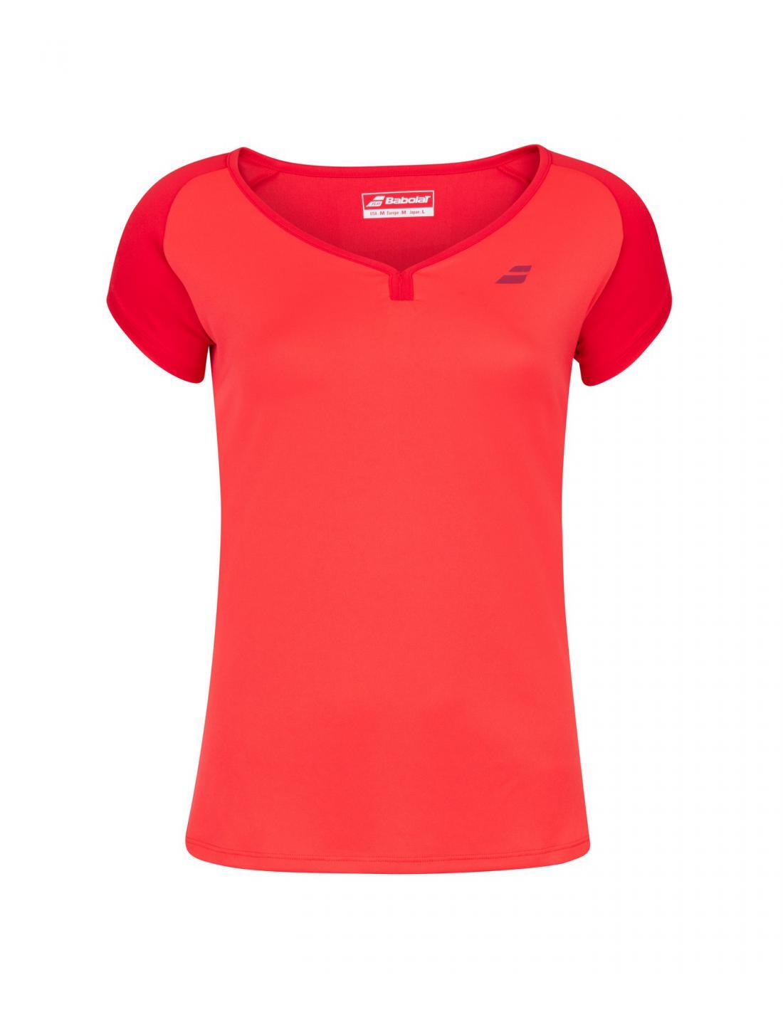 Koszulka dziewczęca Babolat Play Cap Sleeve Top czerwona 128