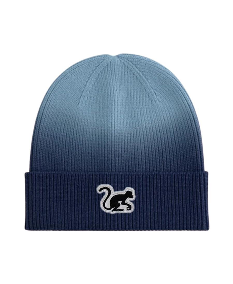 Czapka beanie – haftowane logo / gradient / rozmiar uniwersalny (niebieska)