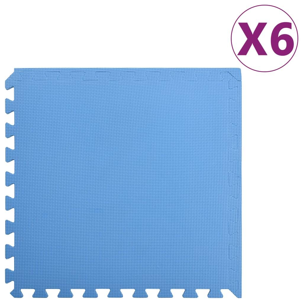 VidaXL maty puzzle 6 szt EVA 60x60x1 cm 2,16 m² niebieski