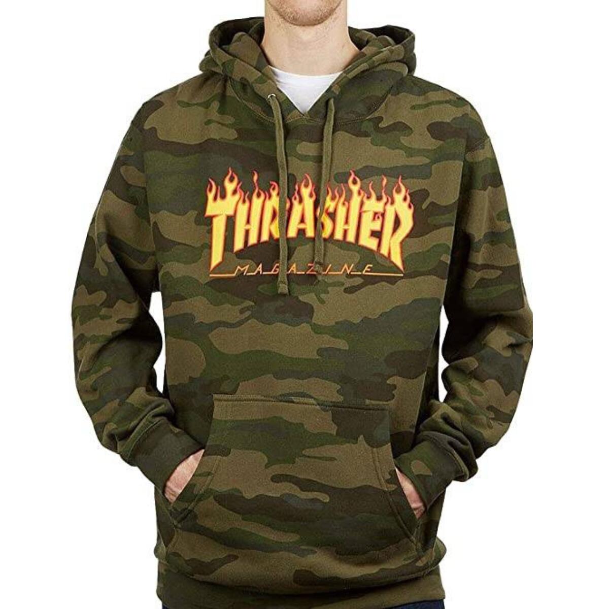 Bluza z kapturem Thrasher Flame Logo Hoodie Camo