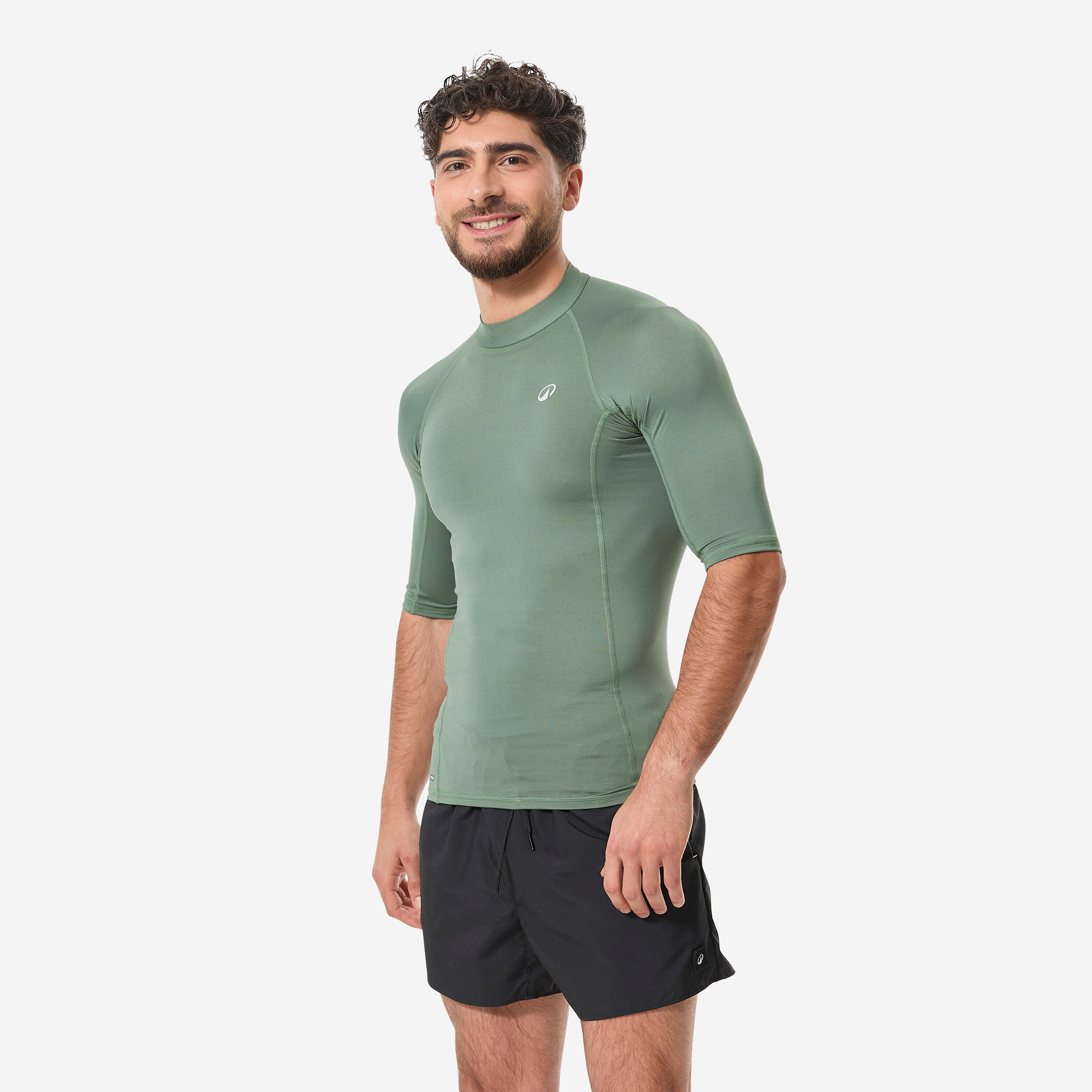 Top UV surfingowy męski Decathlon 100 krótki rękaw