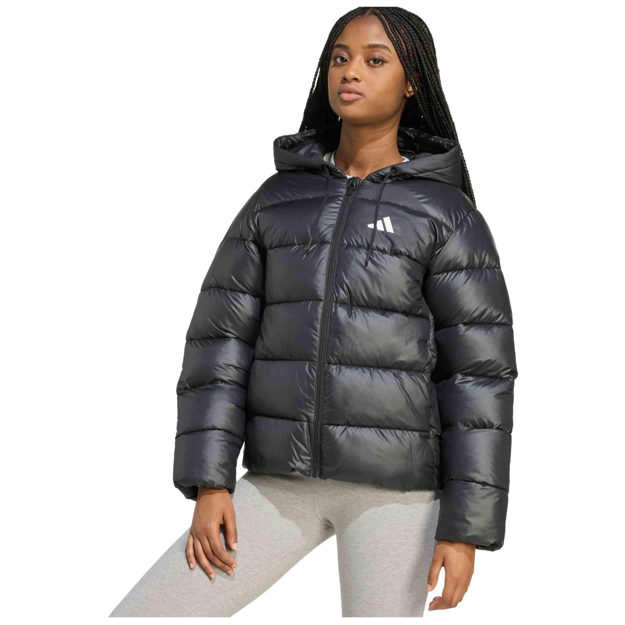 Kurtka puchowa z kapturem dla kobiet adidas Essentials Climawarm