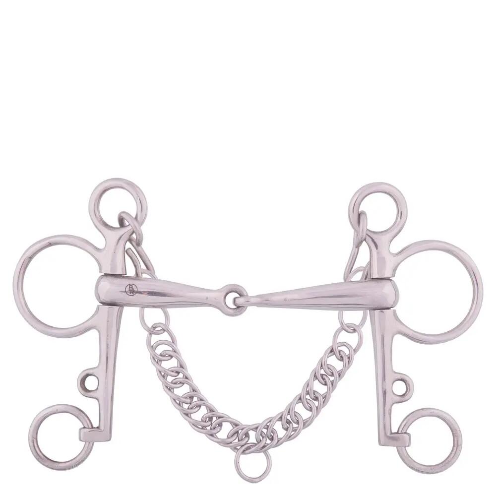 Pelham dla jednego konia, stal nierdzewna BR Equitation Apple Mouth