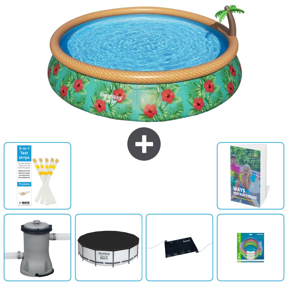 BESTWAY Basen Fast Set Okrągły - 457x84 cm - 7-częściowy S211