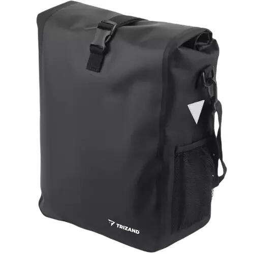Torba rowerowa jednostronna 15–20 l z paskiem na ramię czarna