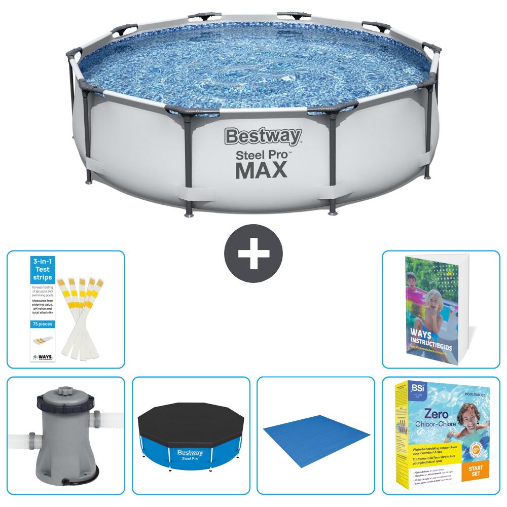 BESTWAY Basen Steel Pro MAX Okrągły - 305x76 cm - 7-częściowy S198