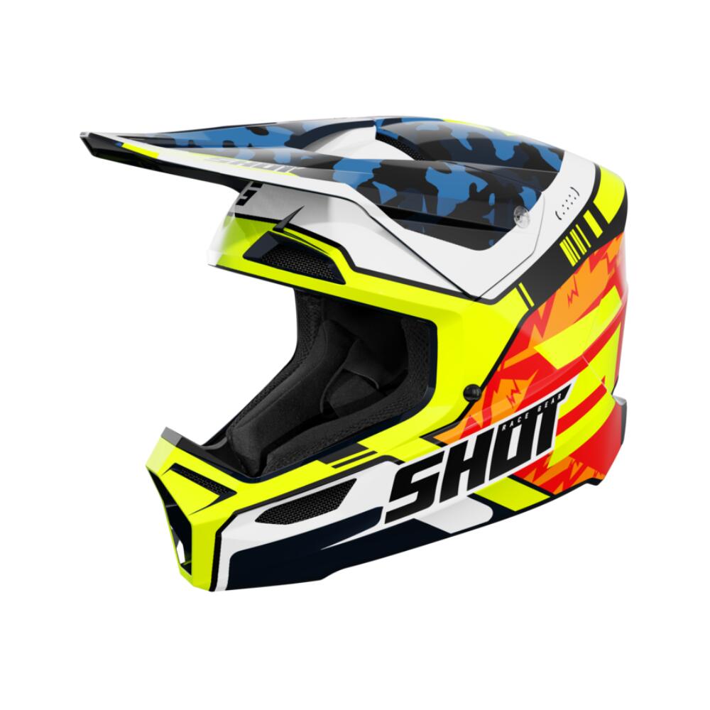 Kask Shot Furious Kid - Niebiesko-Żółty Neonowy