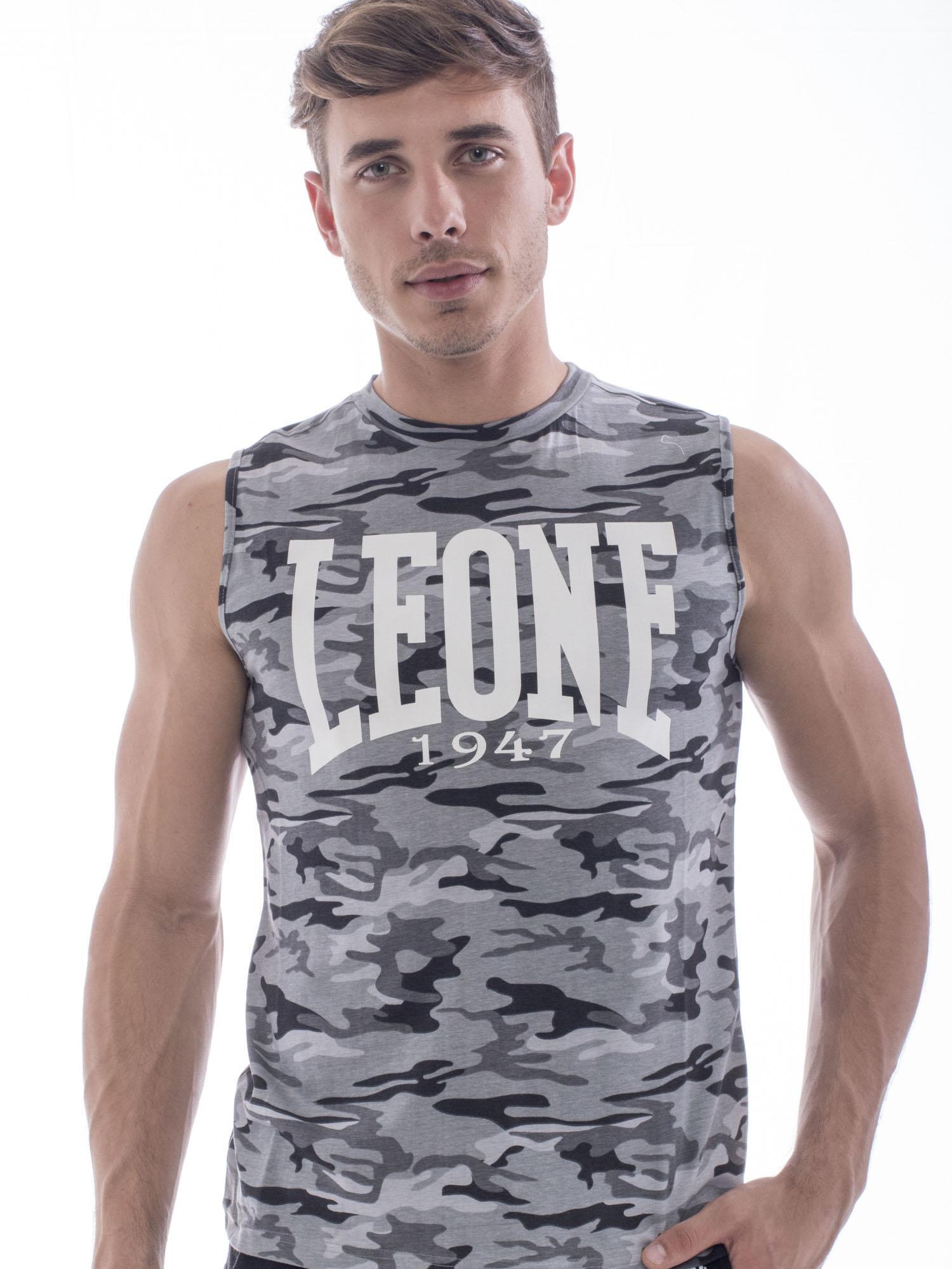 Leone 1947 Apparel Męska koszulka bez rękawów z logo Camo