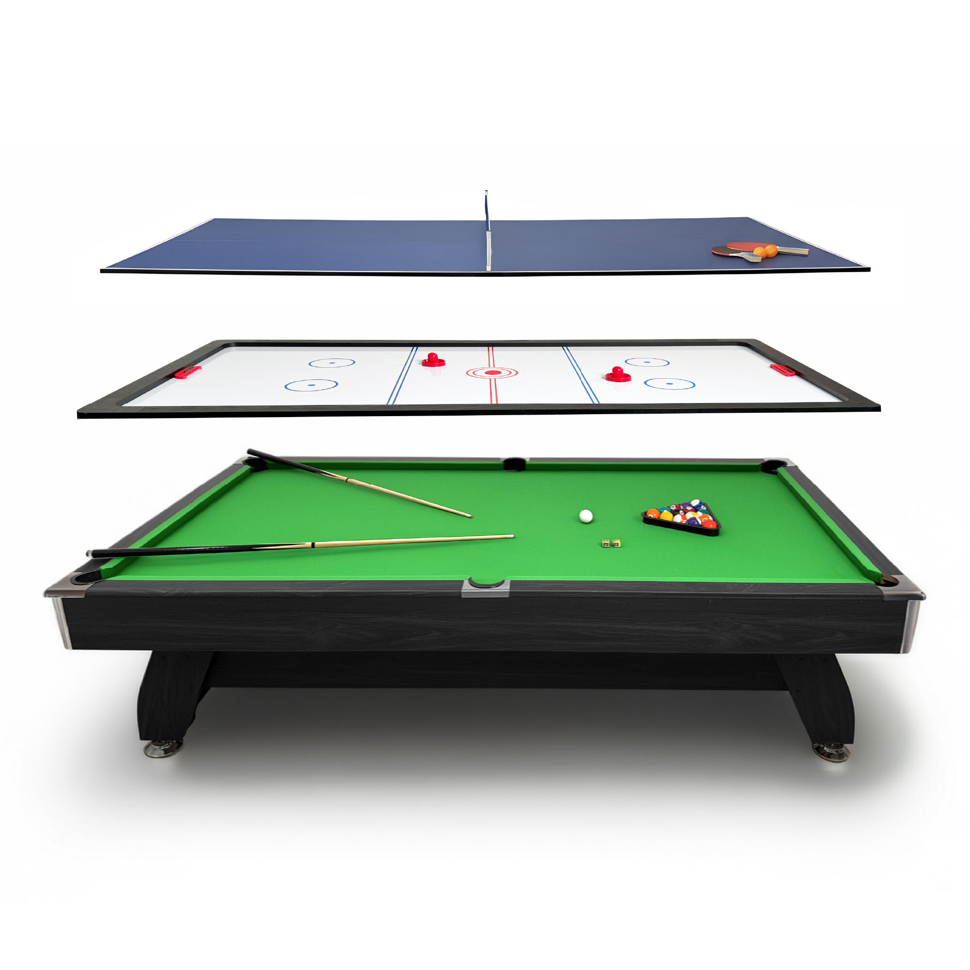 Stół bilardowy z nakładką cymbergaj/ping pong 7FT - THUNDER BOLD-BLACK