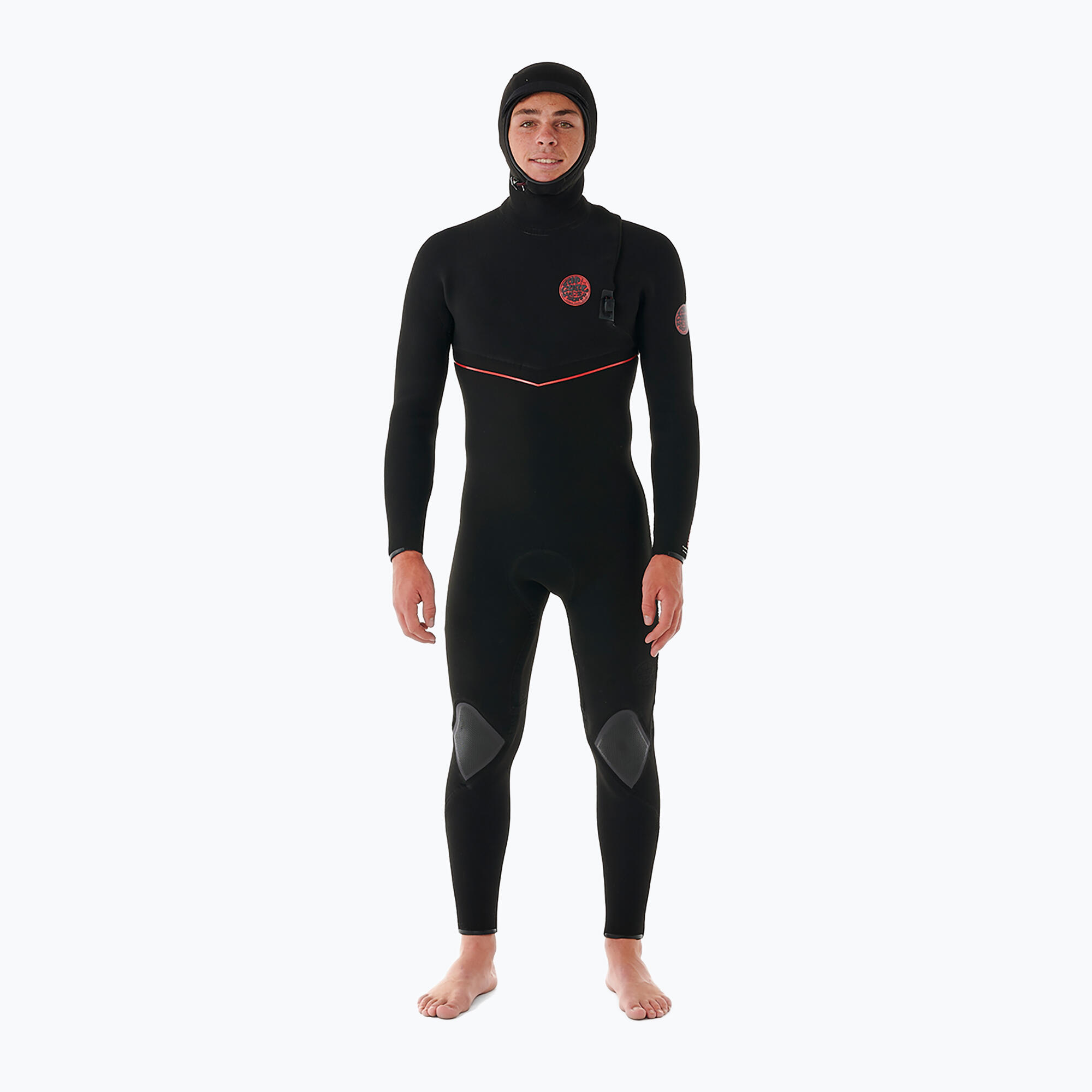 Pianka do pływania męska Rip Curl Flashbomb Fusion 5/4mm Hooded Zip Free black