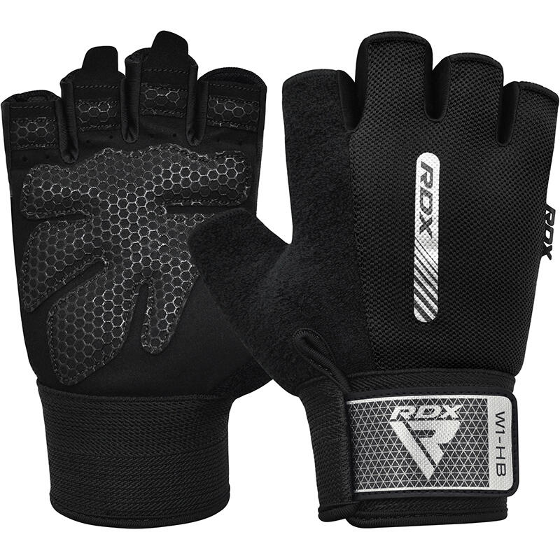 Rękawiczki fitness W1 - Z otwartymi palcami - Czarny – S