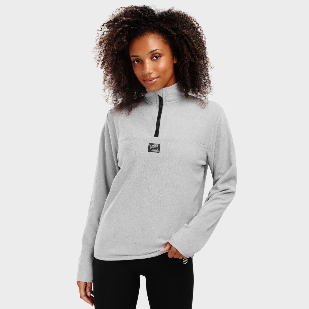 Kobieta Sporty zimowe Damska bluza z cienkiego polaru Limestone-W Perłowoszary
