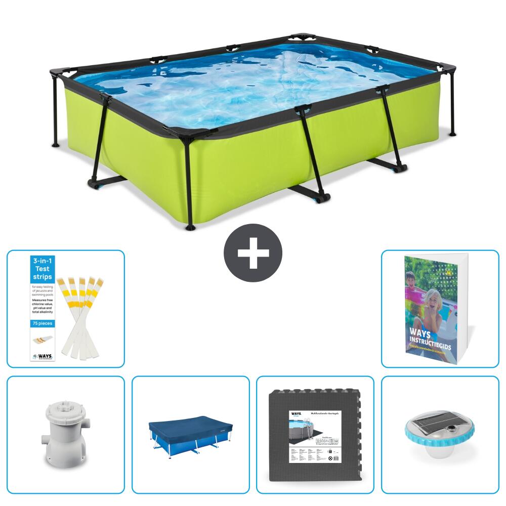 EXIT TOYS Basen Prostokątny - 300x200x65 cm - 7-częściowy S260