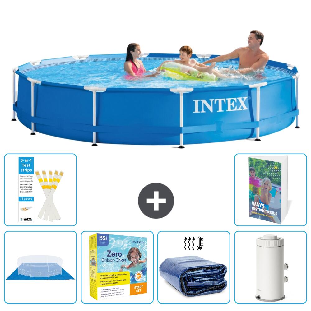 INTEX Basen ze stelażem Okrągły - 366x76 cm - 7-częściowy S71