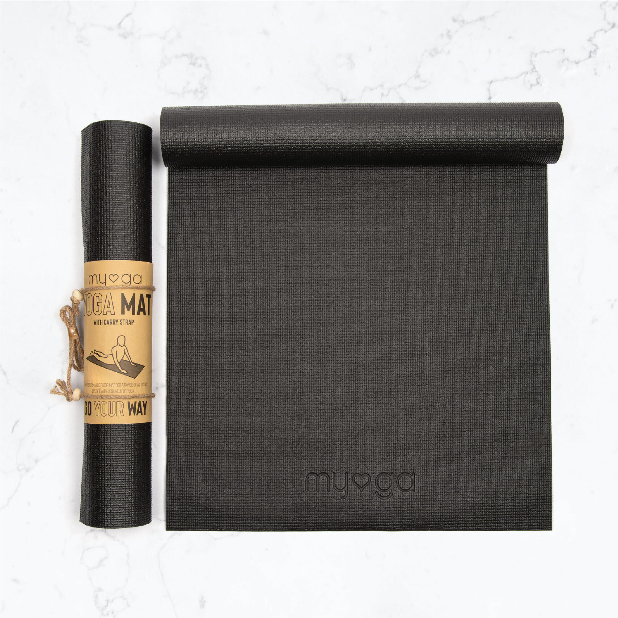 Mata do jogi myga - Entry level 4mm - czarny