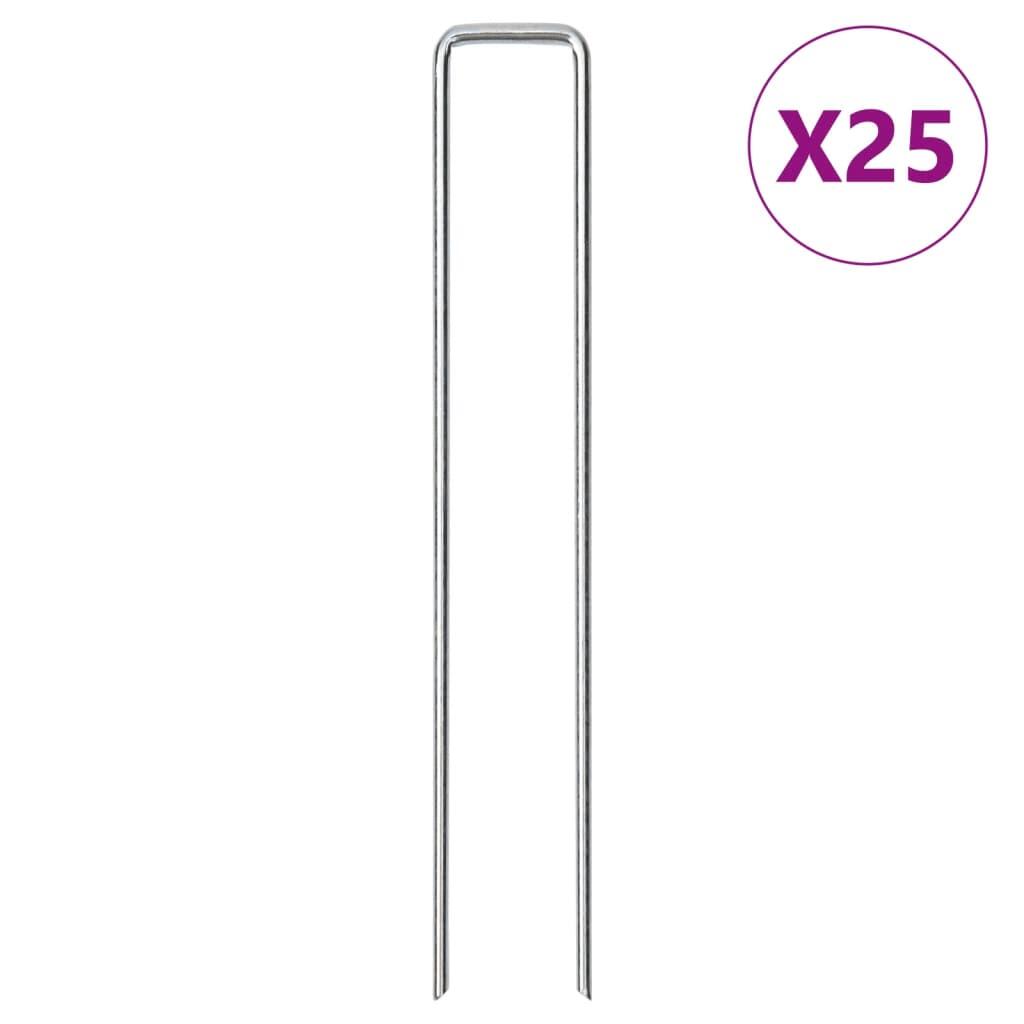VidaXL kołki gruntowe 25 szt. U 20x3,5 cm stal ocynkowana