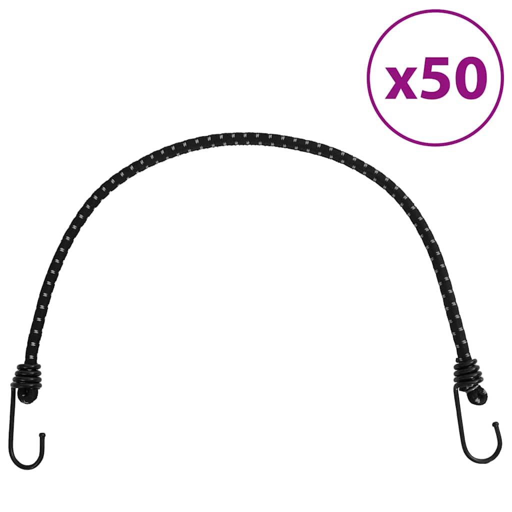 VidaXL gumki elastyczne z odblaskiem i hakami 50 szt 59 cm
