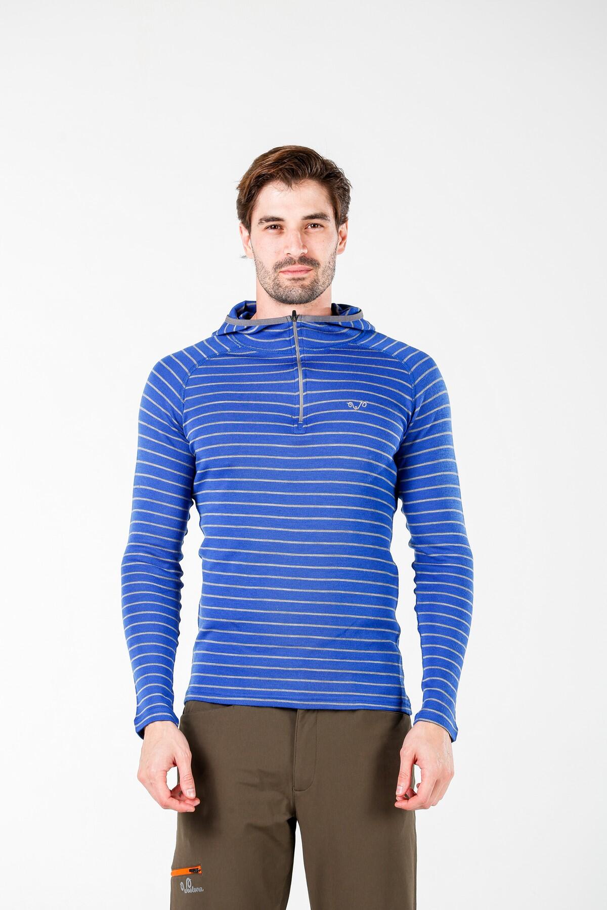 Bluza Turystyczna Męska Termoaktywna Woolona 100% Merino Thor z Kapturem