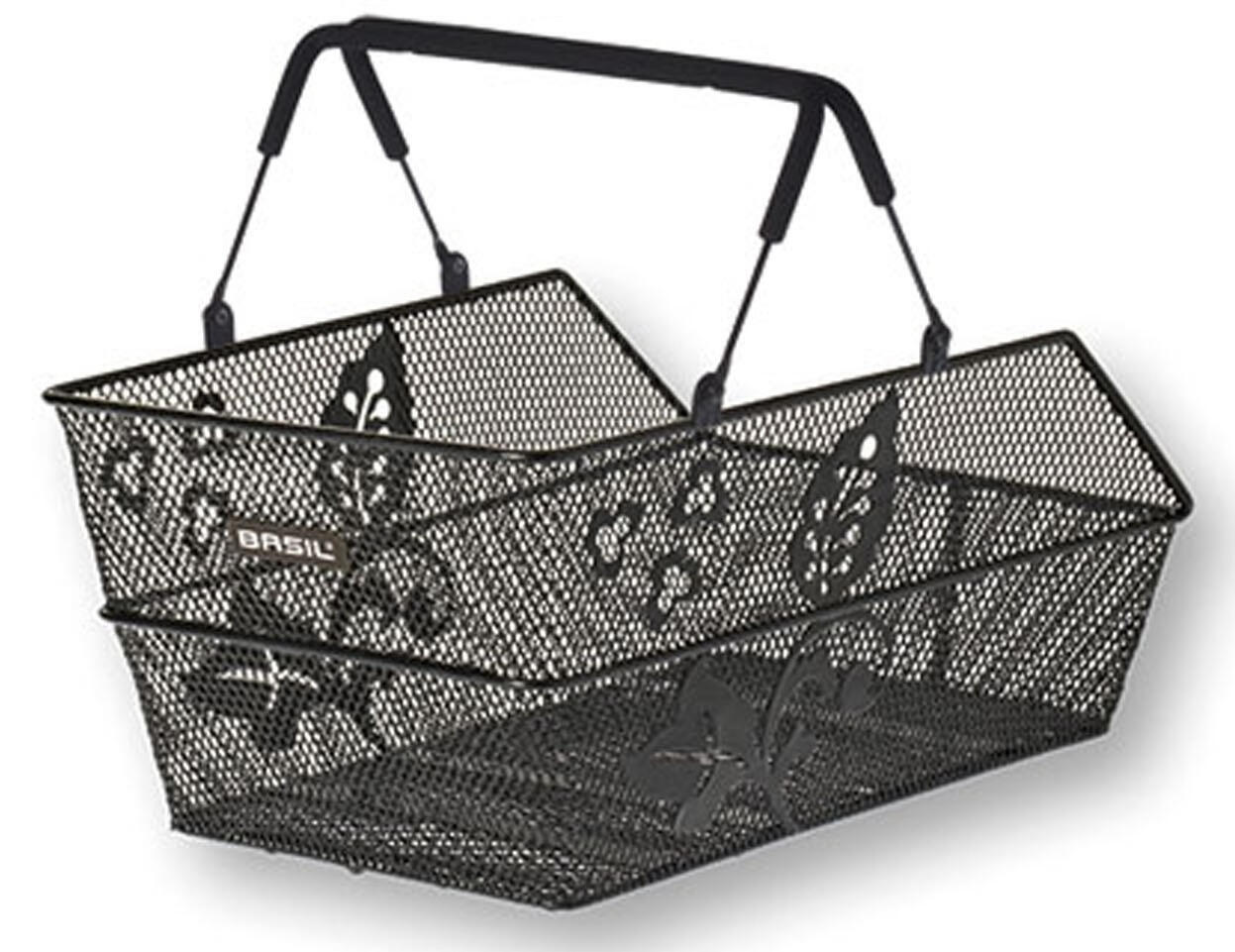 Kosz Rowerowy Cento Flower Multi 44 X 30 X 23 Cm - Czarny