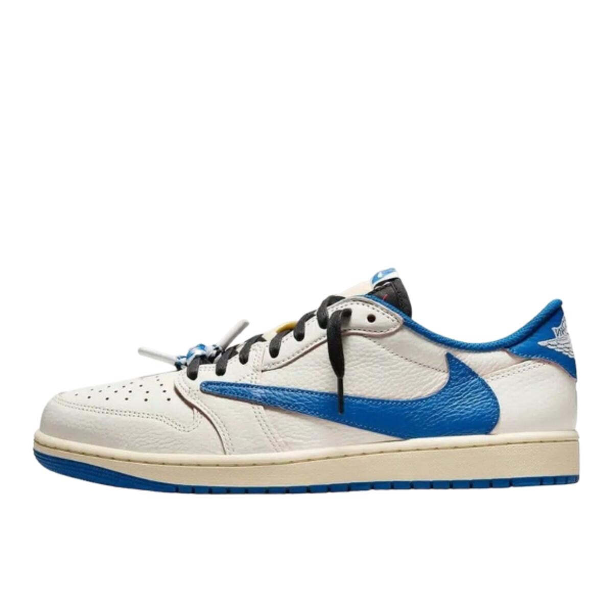 Air Jordan 1 Retro Low OG SP Fragment x Travis Scott Sail Military Blue