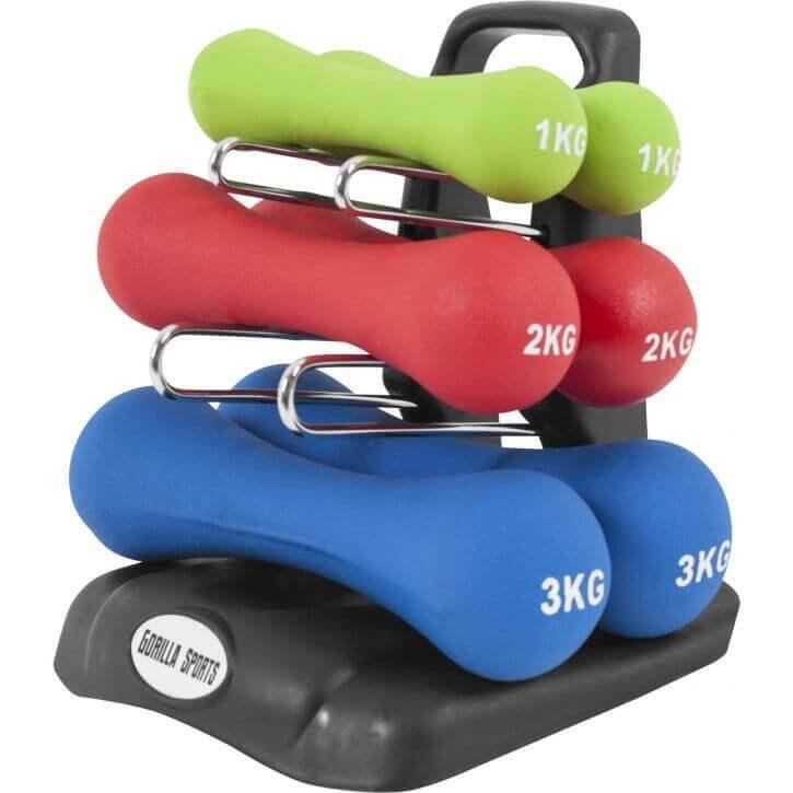 Zestaw 12 kg hantli do ćwiczeń Gorilla Sports