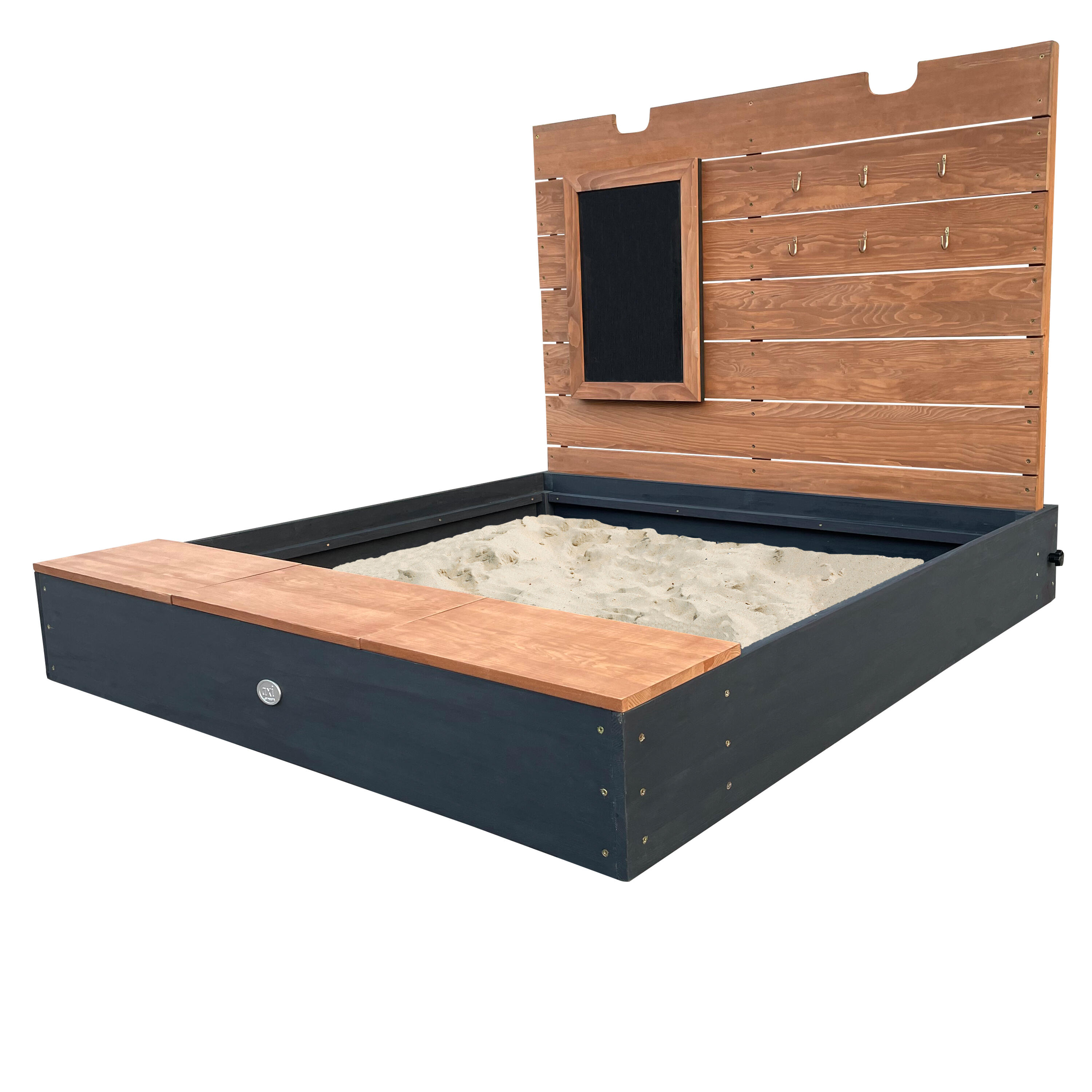 AXI Mandy XL Drewniana piaskownica, antracytowo-brazowa, 130 x 120 x 98 cm