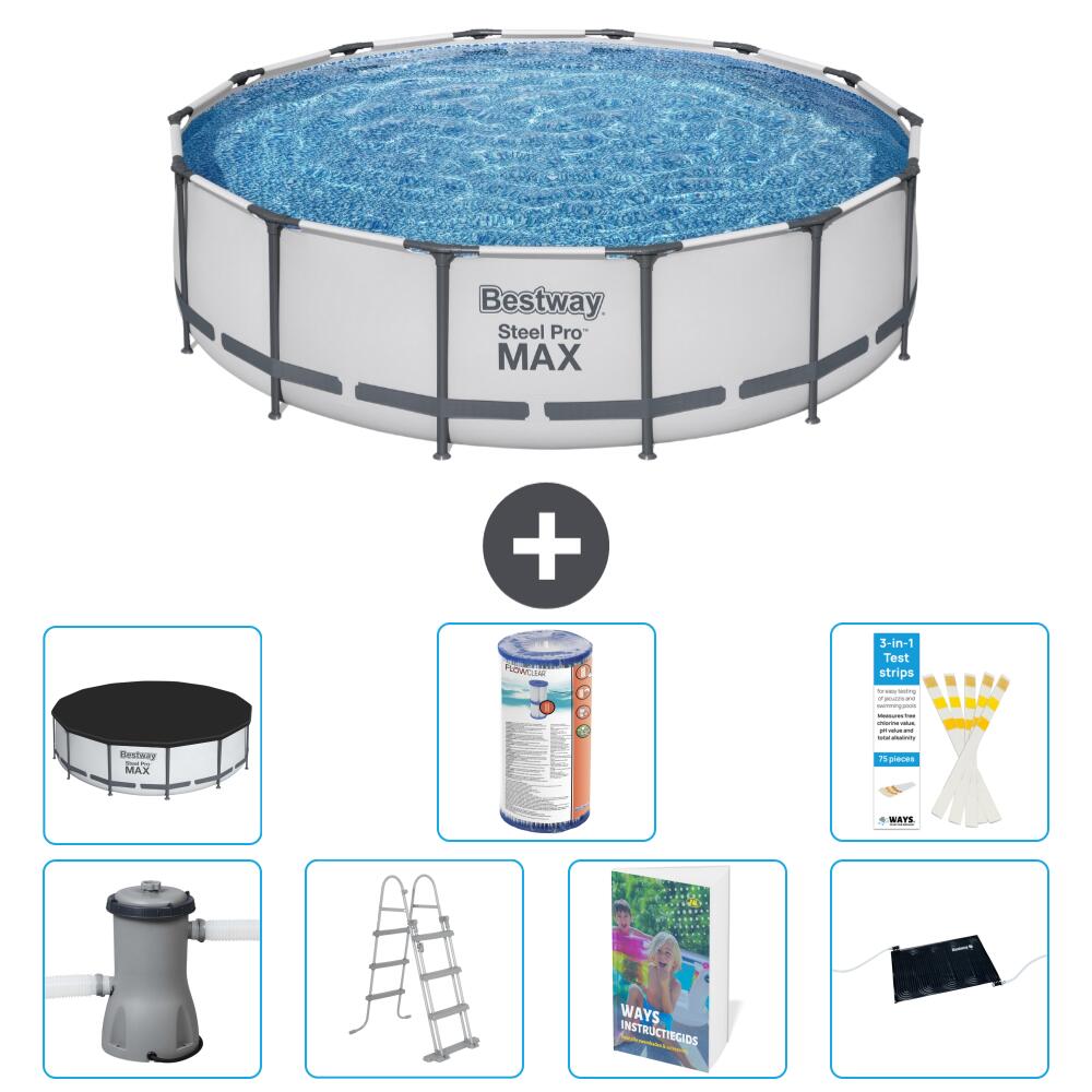 BESTWAY Basen Steel Pro MAX Okrągły - 427x122 cm - 8-częściowy S619