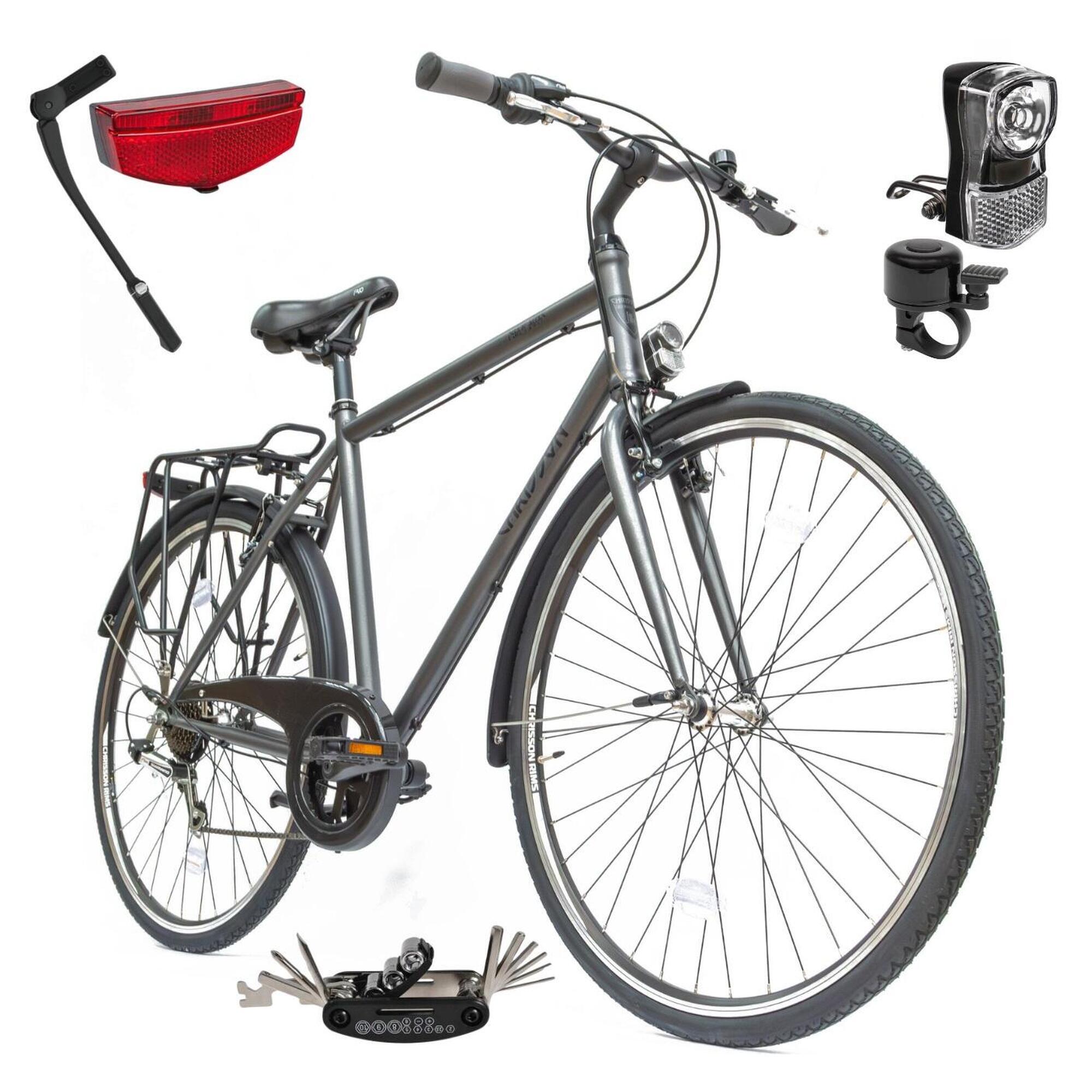 Rower Męski Miejski Koła 28 SHIMANO Bagażnik Błotniki Oświetlenie Lekki