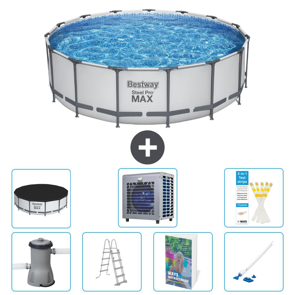 BESTWAY Basen Steel Pro MAX Okrągły - 488x122 cm - 8-częściowy S547