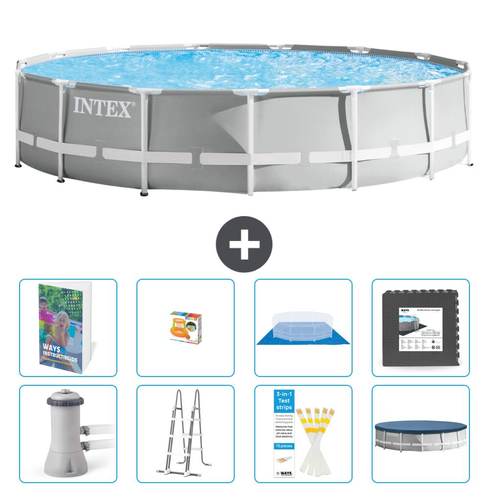 INTEX Basen Prism Frame Okrągły - 457x107 cm - 9-częściowy S525