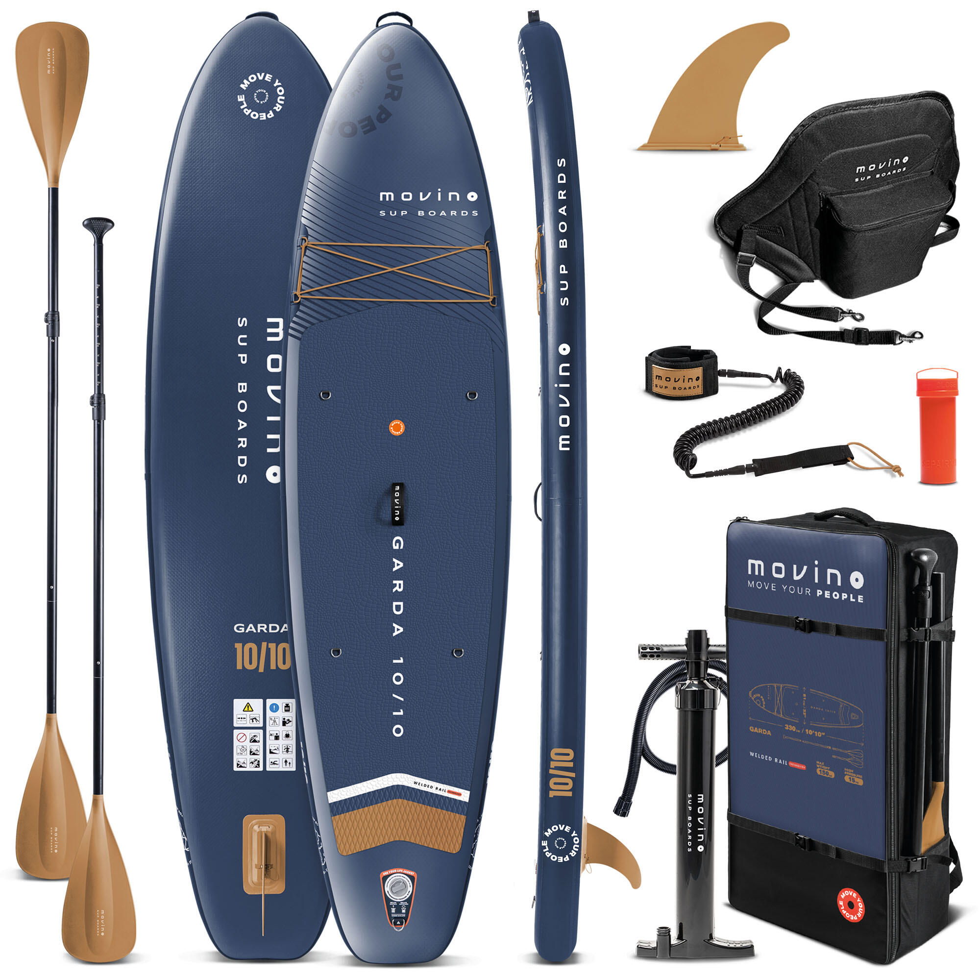 Zgrzewana deska SUP Garda NB 330cm - siedzisko kajakowe wiosło 2 w 1