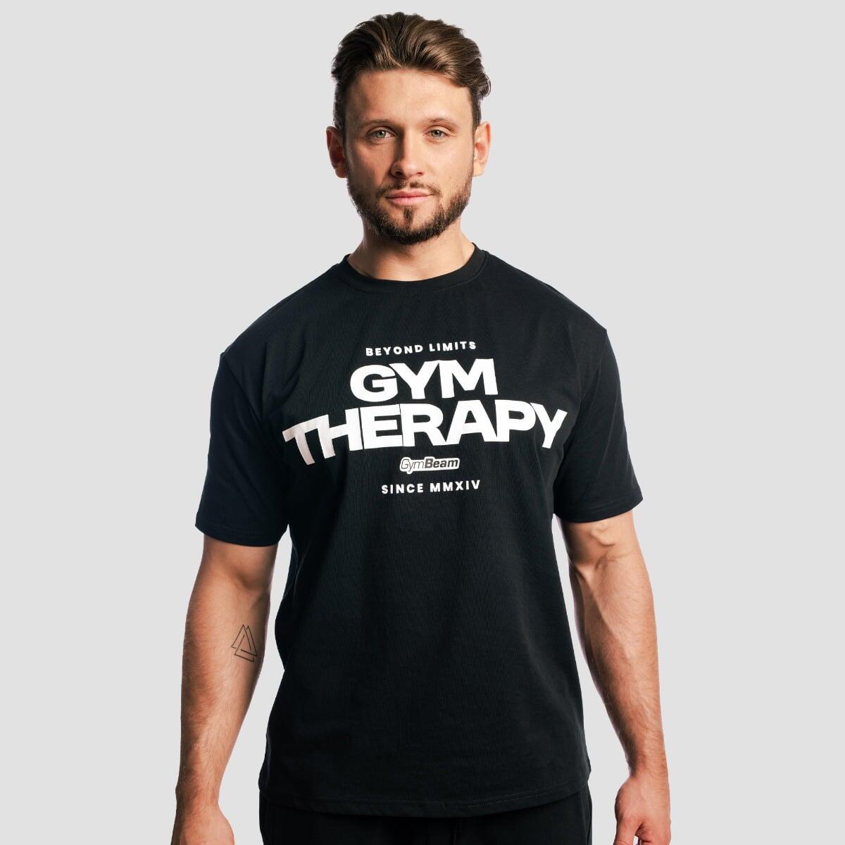 Koszulka męska fitness oversize czarna Gym Therapy