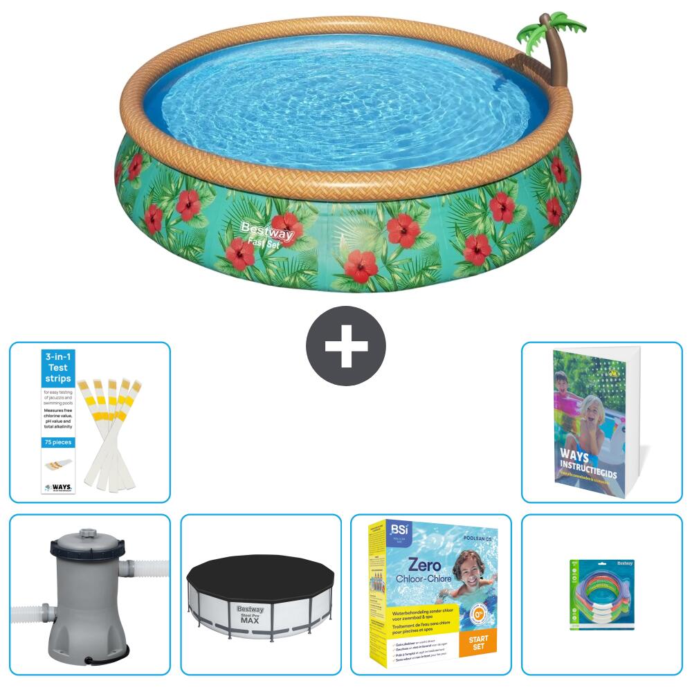 BESTWAY Basen Fast Set Okrągły - 457x84 cm - 7-częściowy S231