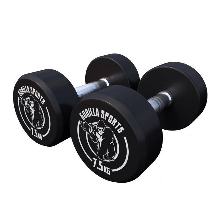 Zestaw hantli żeliwnych stałych Gorilla Sports 2x 7,5 kg