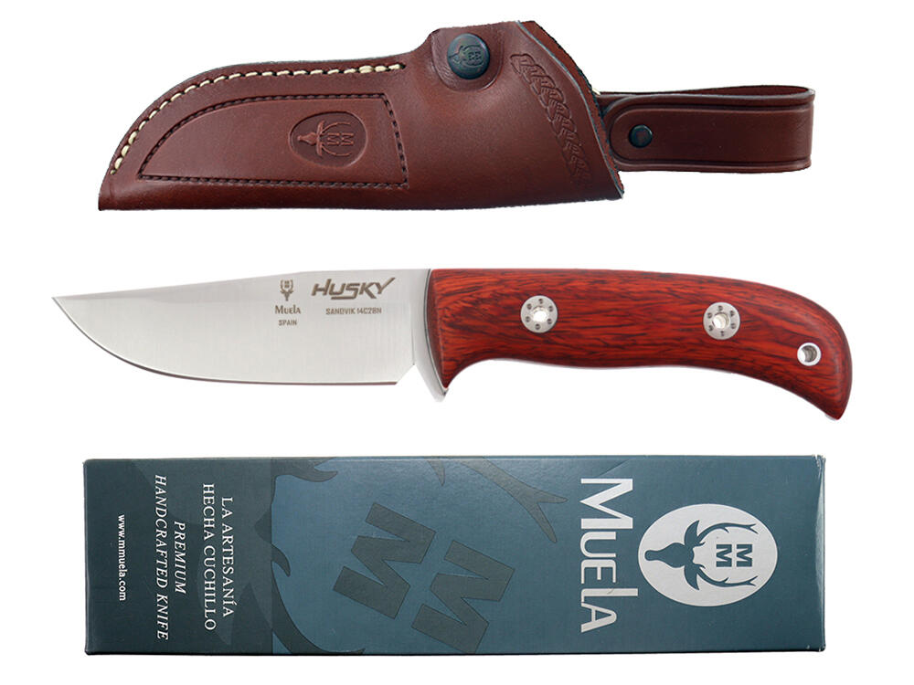 Nóż full tang Rosewood 110 mm + skórzana pochwa