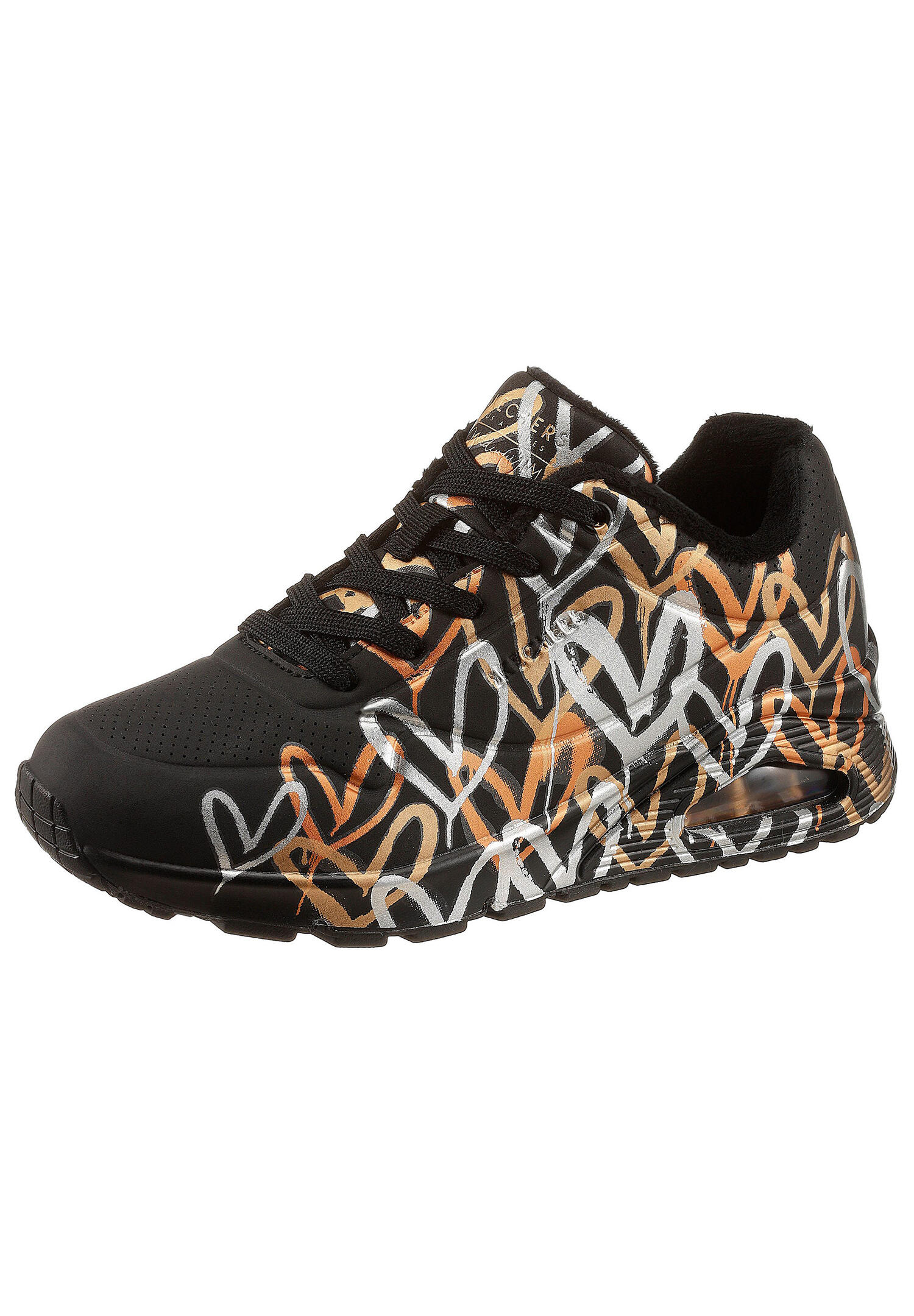 Buty do chodzenia sneakersy damskie Skechers Uno-Metallic Love