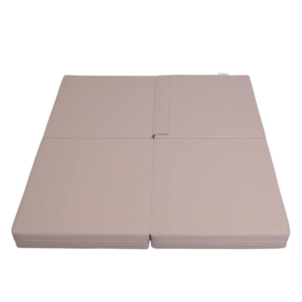 Dziecięca Materac Składany Czteroczęściowy 100x100x10 cm Satellite PU Beżowy