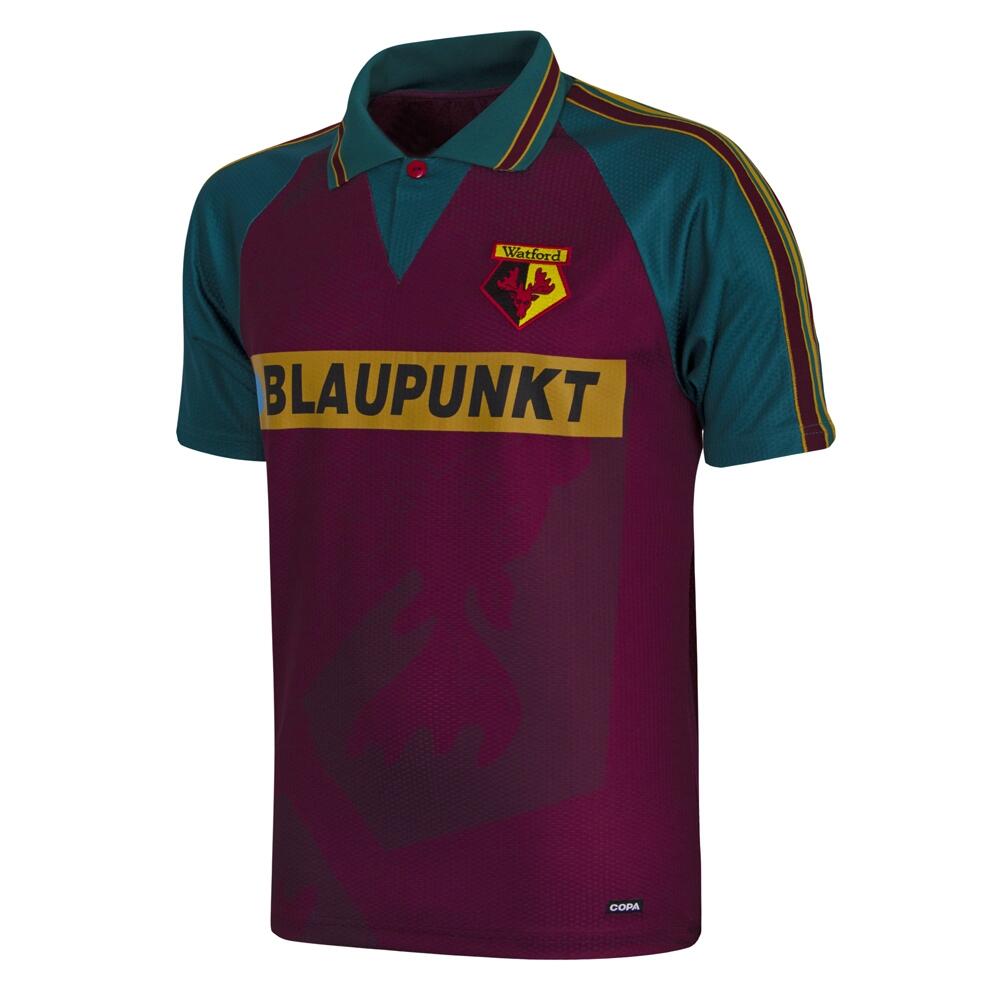 Koszulka retro piłkarska dla dorosłych - Watford FC 1995/96 Gość - Czarna