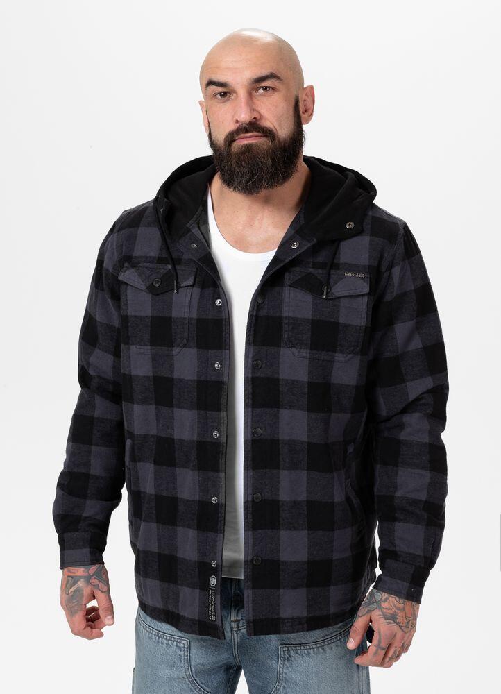 Kurtka męska Pitbull flanelowa z kapturem Pioneer