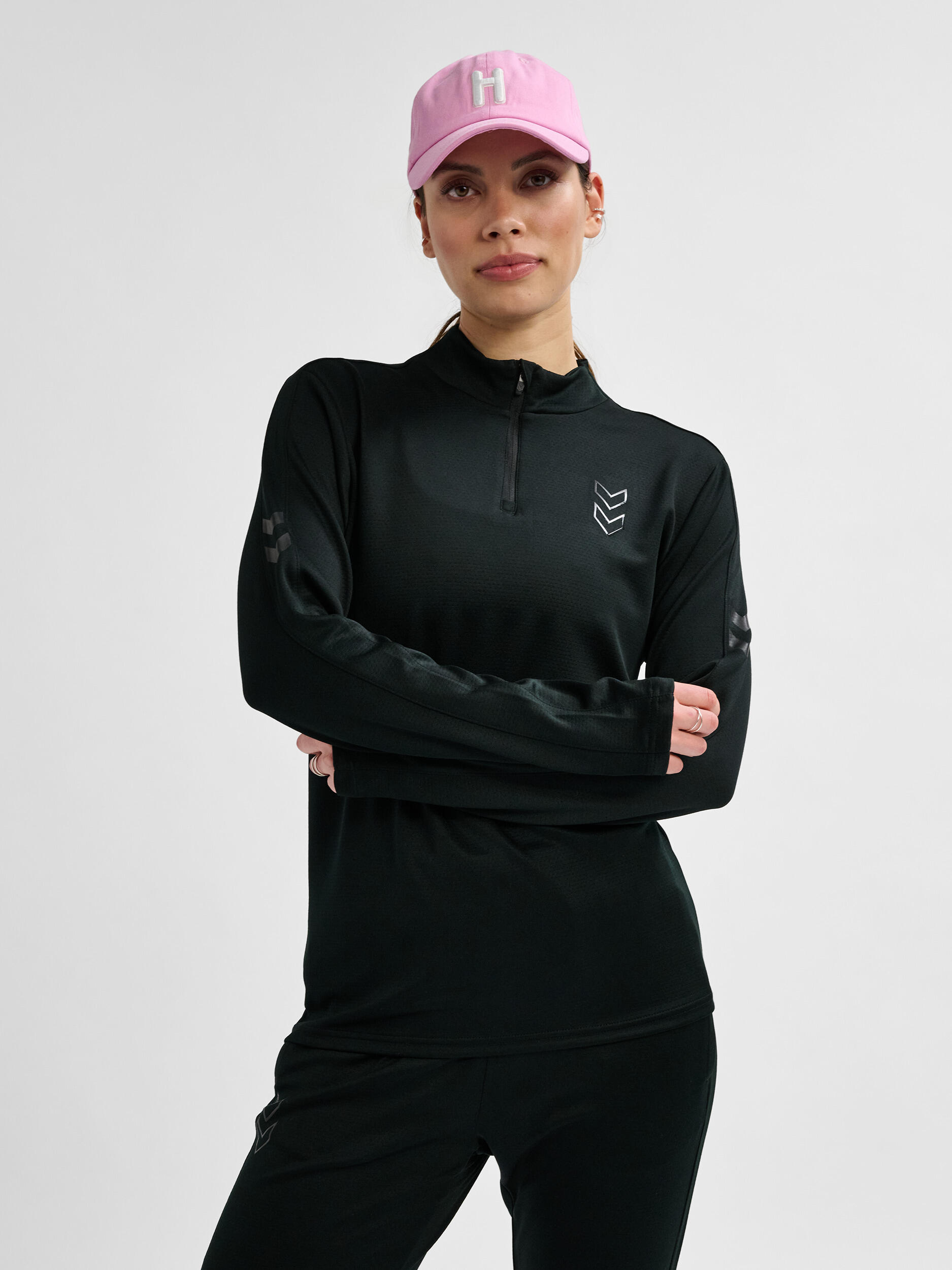 Damski top treningowy z zamkiem błyskawicznym 1/2 Hummel Active PL