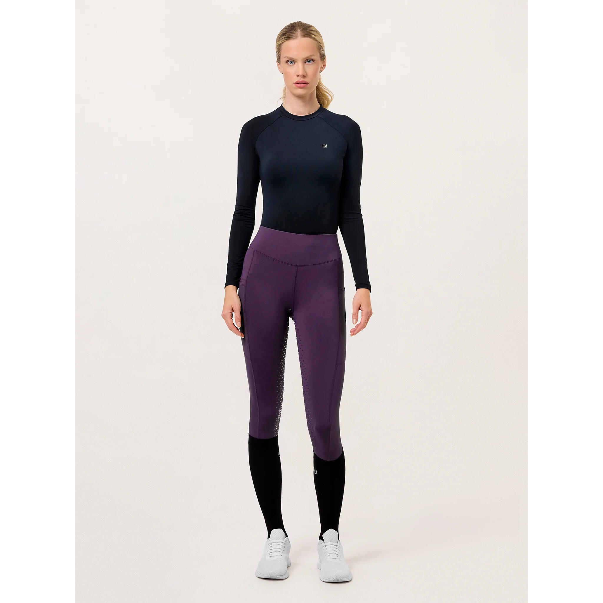 Damskie legginsy jeździeckie z pełną przyczepnością Equestrian Stockholm Jump Mo