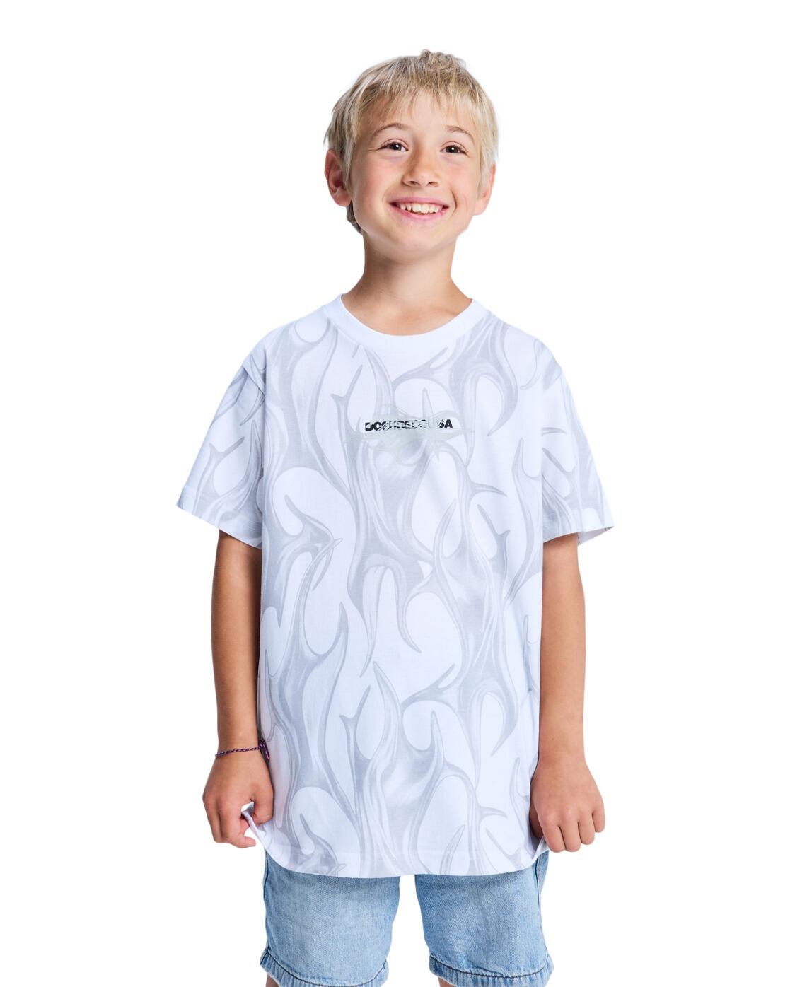 Koszulka z krótkim rękawem dla Chłopcy DC LIQUID FUEGO Biały