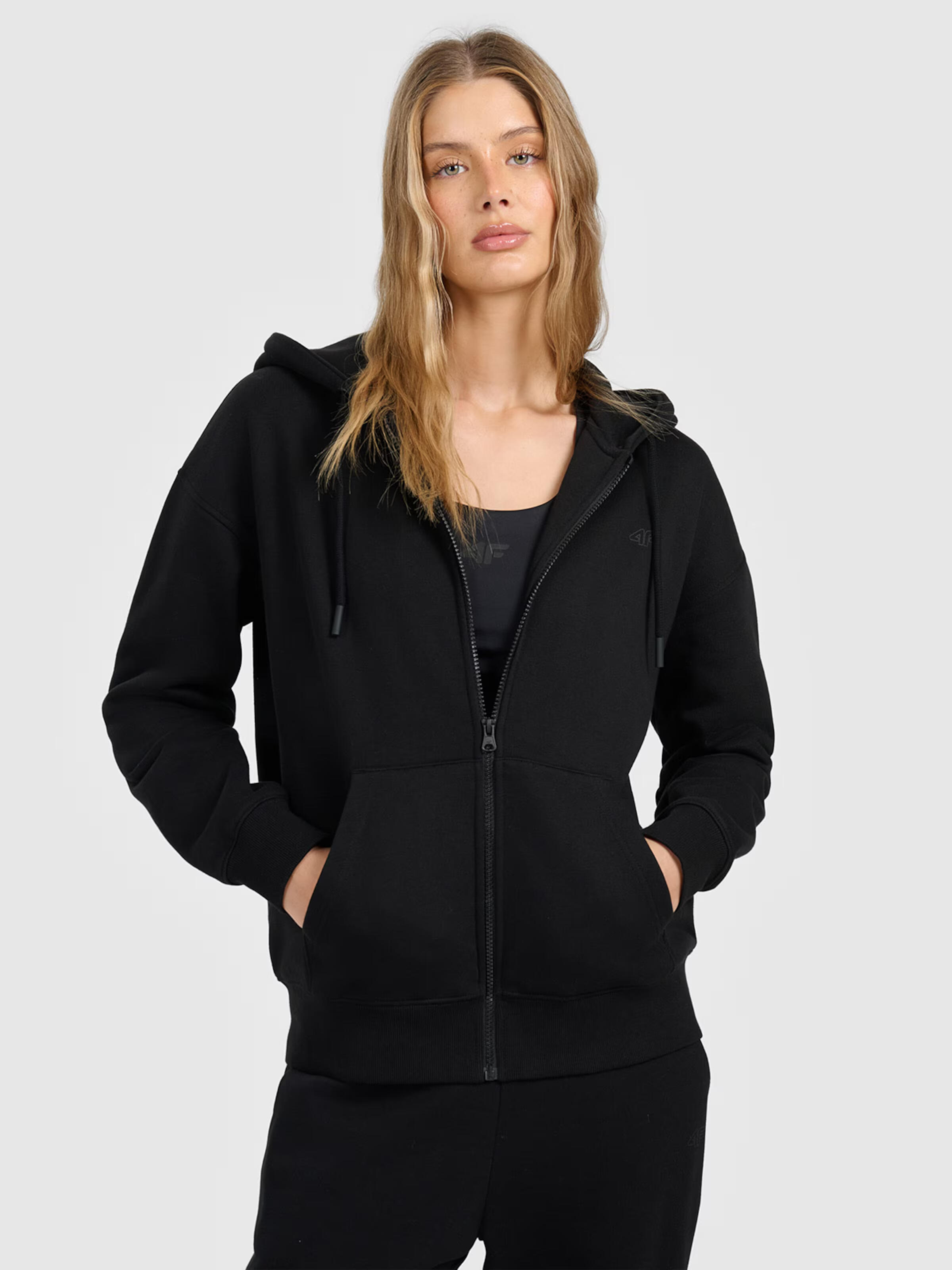 Bluza dresowa rozpinana z kapturem damska 4F 4FRMM00TSWSF2772