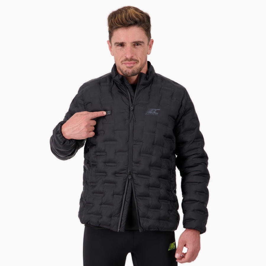 Kurtka puchowa męska z ogrzewaniem na wędrówki WARM DOWN JACKET