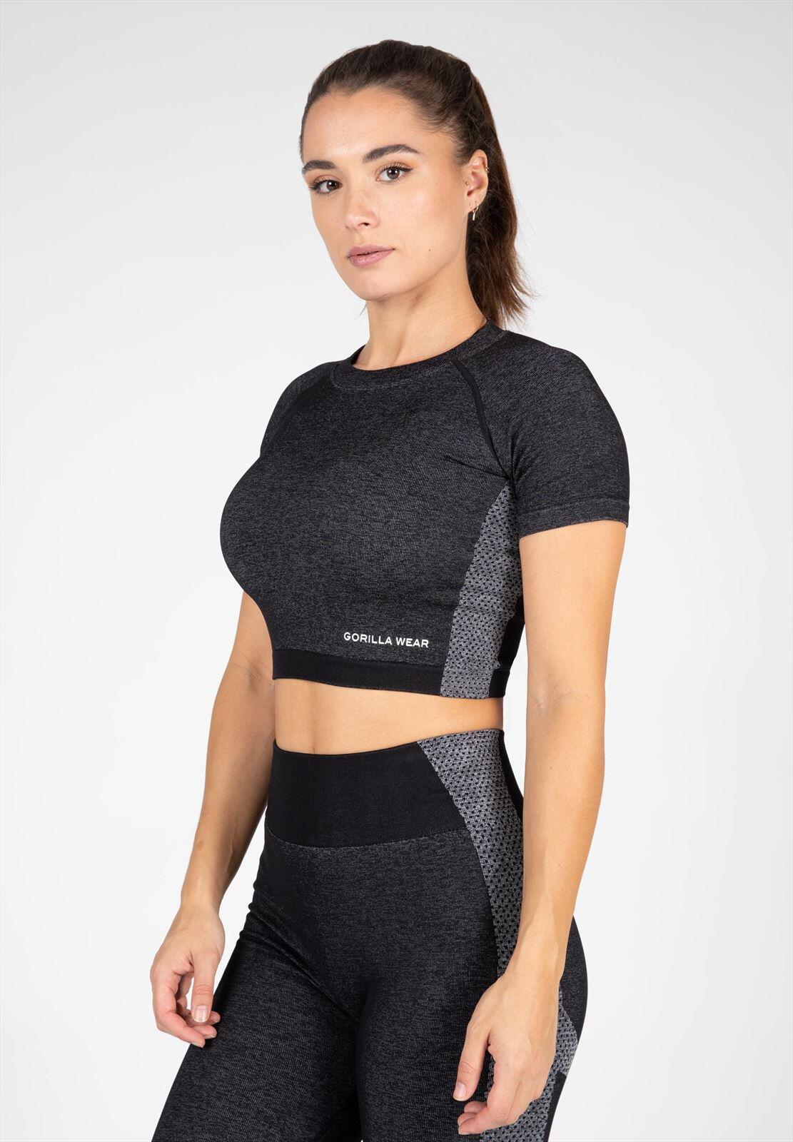 Selah Bezszwowe Crop Top - Czarny