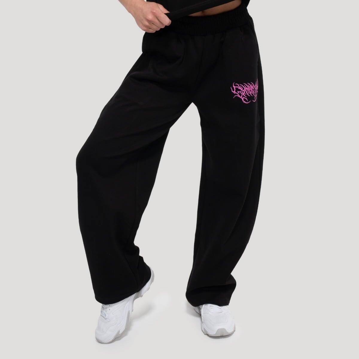 Spodnie damskie fitness oversize czarne Thorn