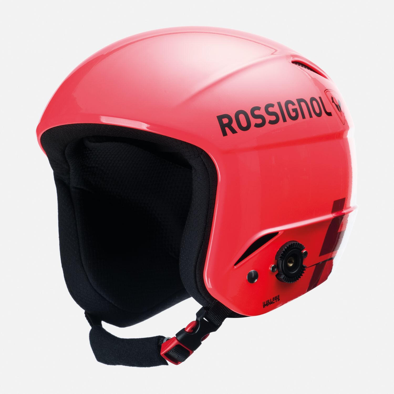Kask narciarski Rossignol Hero dla dzieci z uderzeniami w czerwonym kolorze